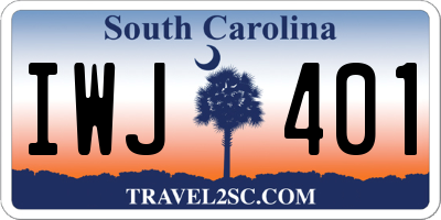 SC license plate IWJ401