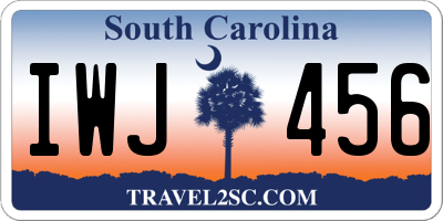SC license plate IWJ456