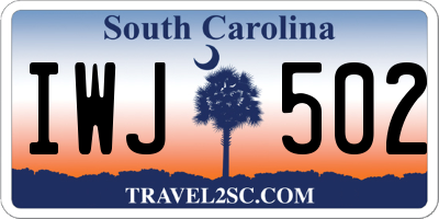 SC license plate IWJ502
