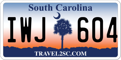 SC license plate IWJ604