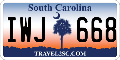 SC license plate IWJ668