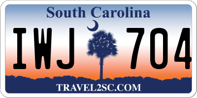 SC license plate IWJ704