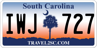 SC license plate IWJ727