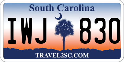 SC license plate IWJ830