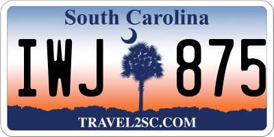 SC license plate IWJ875