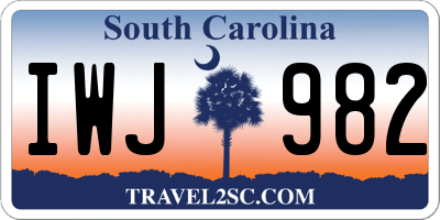 SC license plate IWJ982