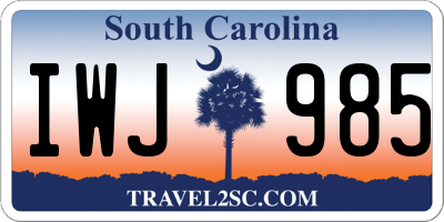 SC license plate IWJ985