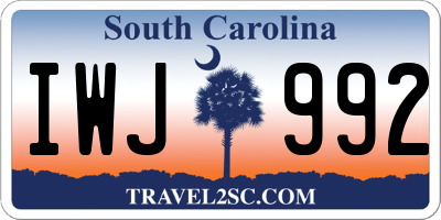 SC license plate IWJ992