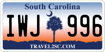 SC license plate IWJ996