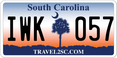 SC license plate IWK057