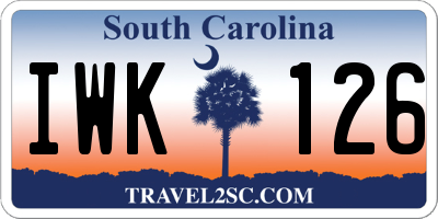 SC license plate IWK126
