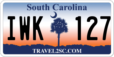 SC license plate IWK127