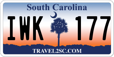 SC license plate IWK177