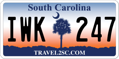 SC license plate IWK247