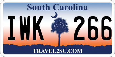 SC license plate IWK266