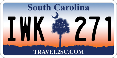SC license plate IWK271