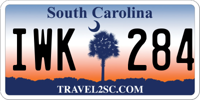 SC license plate IWK284