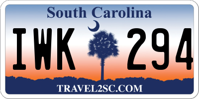 SC license plate IWK294