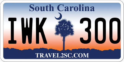 SC license plate IWK300
