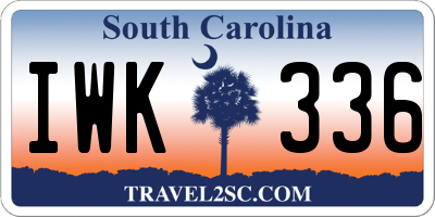SC license plate IWK336