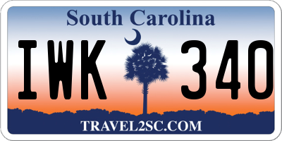 SC license plate IWK340