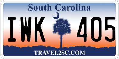 SC license plate IWK405