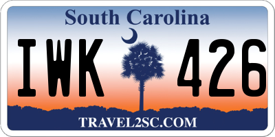 SC license plate IWK426