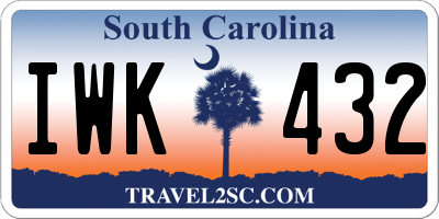 SC license plate IWK432