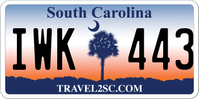 SC license plate IWK443