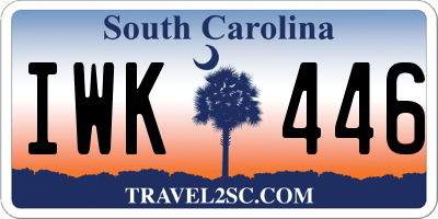 SC license plate IWK446