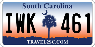 SC license plate IWK461