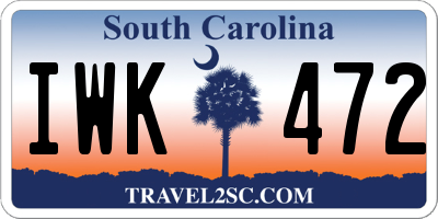 SC license plate IWK472