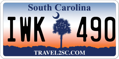 SC license plate IWK490