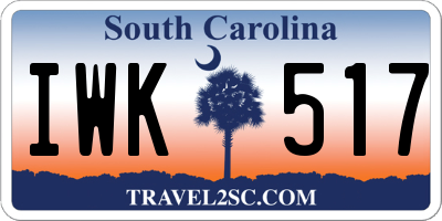 SC license plate IWK517