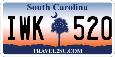 SC license plate IWK520