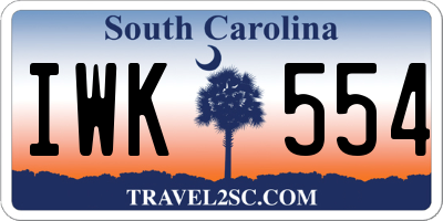 SC license plate IWK554