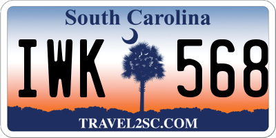SC license plate IWK568