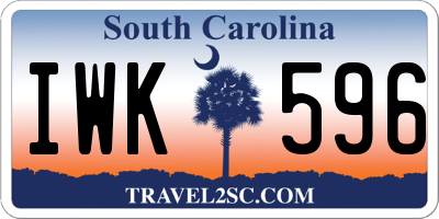 SC license plate IWK596