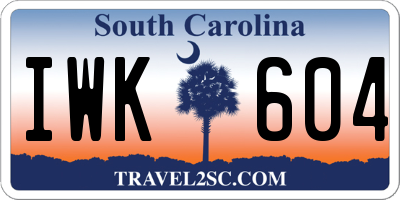 SC license plate IWK604