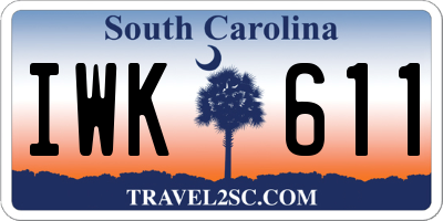 SC license plate IWK611