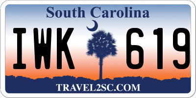 SC license plate IWK619