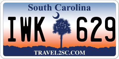 SC license plate IWK629