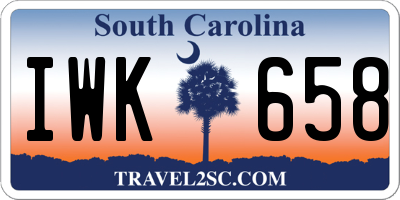 SC license plate IWK658