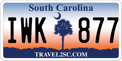 SC license plate IWK877