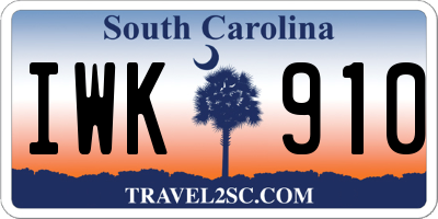 SC license plate IWK910