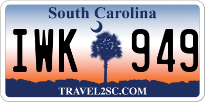 SC license plate IWK949