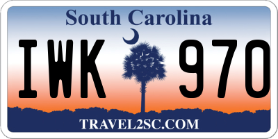 SC license plate IWK970