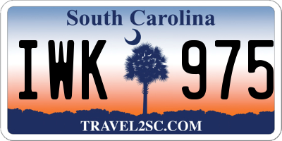 SC license plate IWK975
