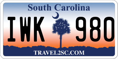 SC license plate IWK980