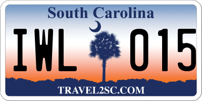 SC license plate IWL015